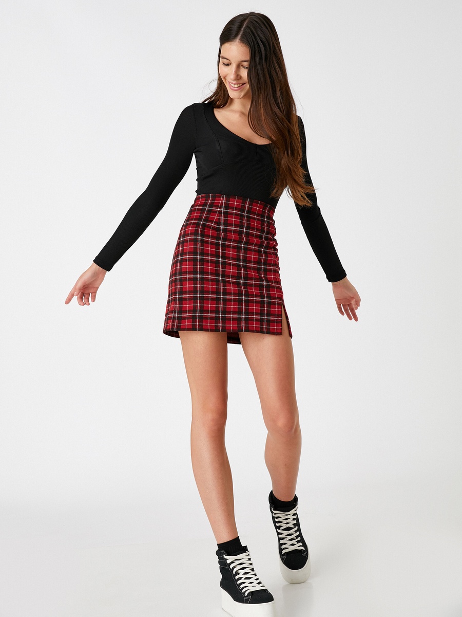 Slit Mini Skirt