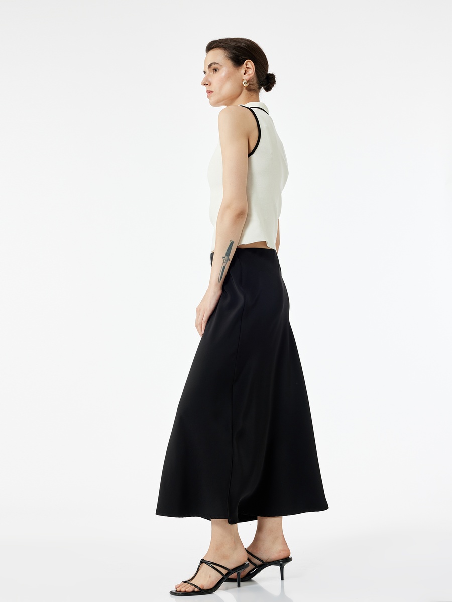 Satin Flared Skirt