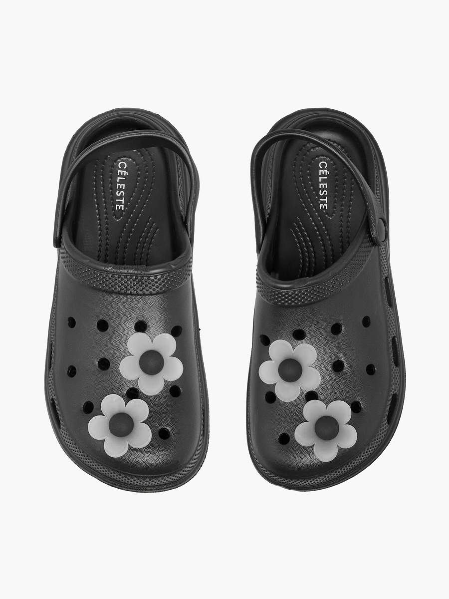 Women Floral Accent Backstrap Clogs