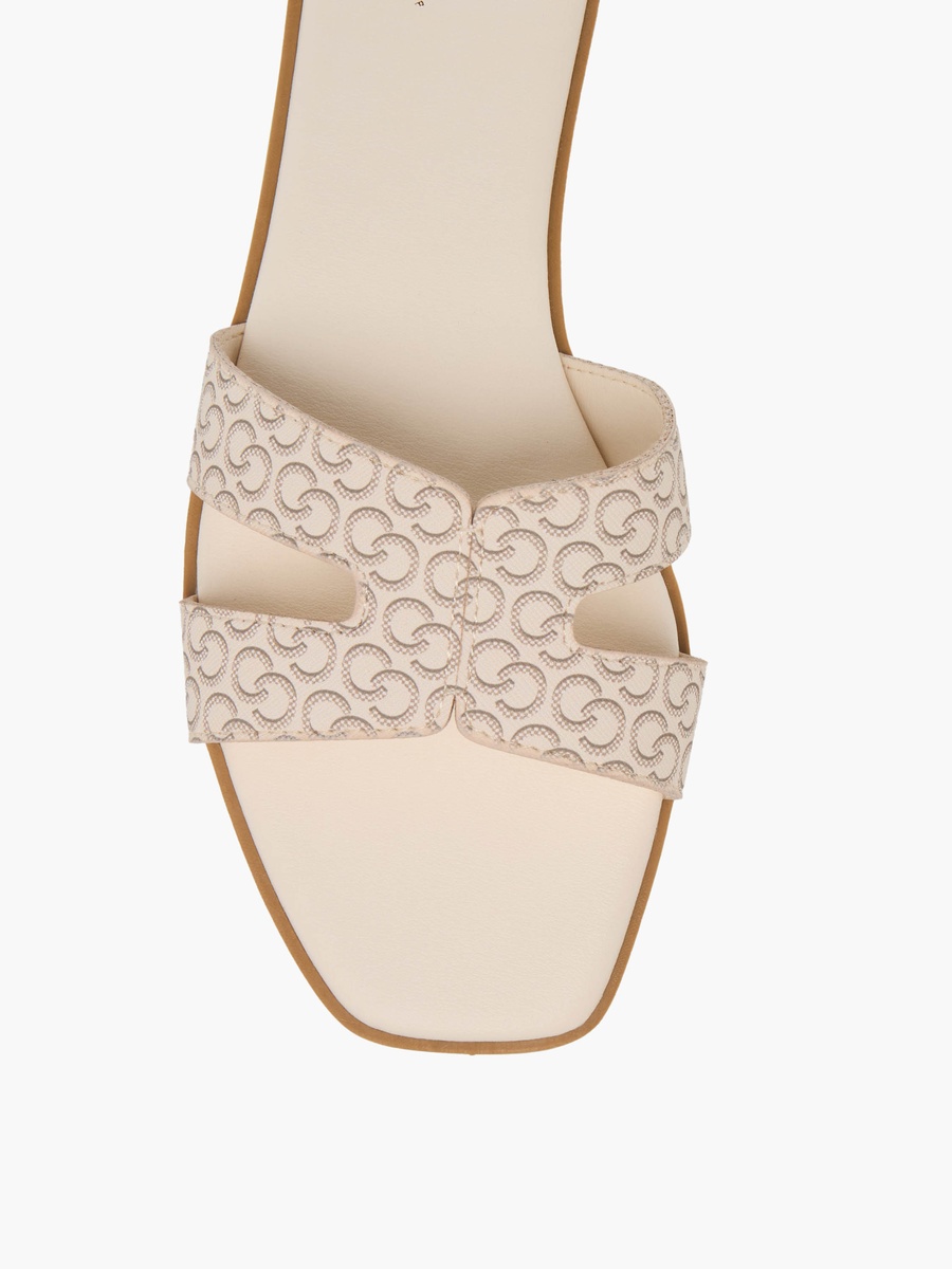 Women Monogram Print Flat Sandals