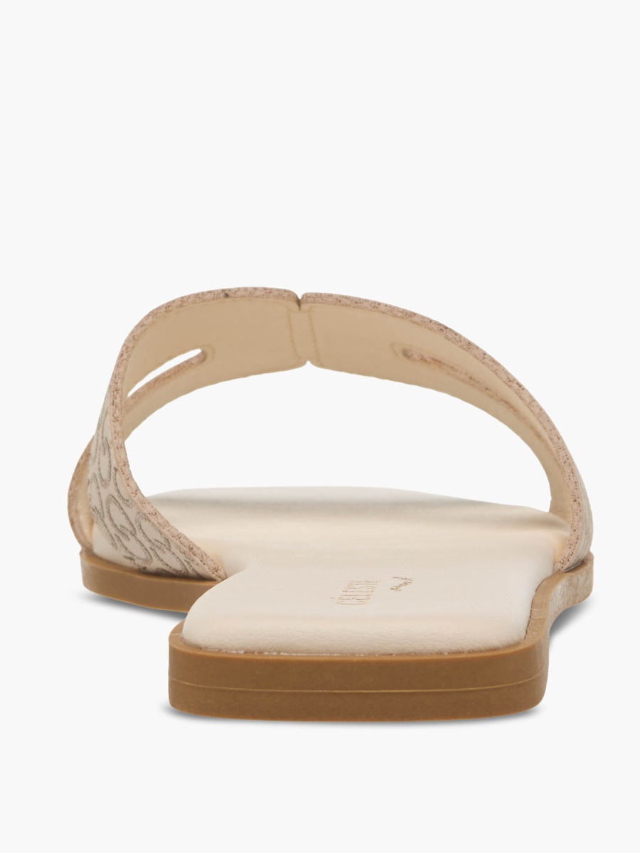 Women Monogram Print Flat Sandals