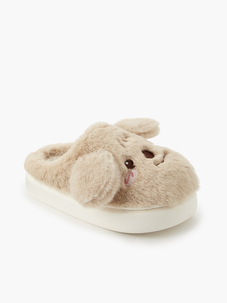 Women Bear Embroidered Bedroom Slides