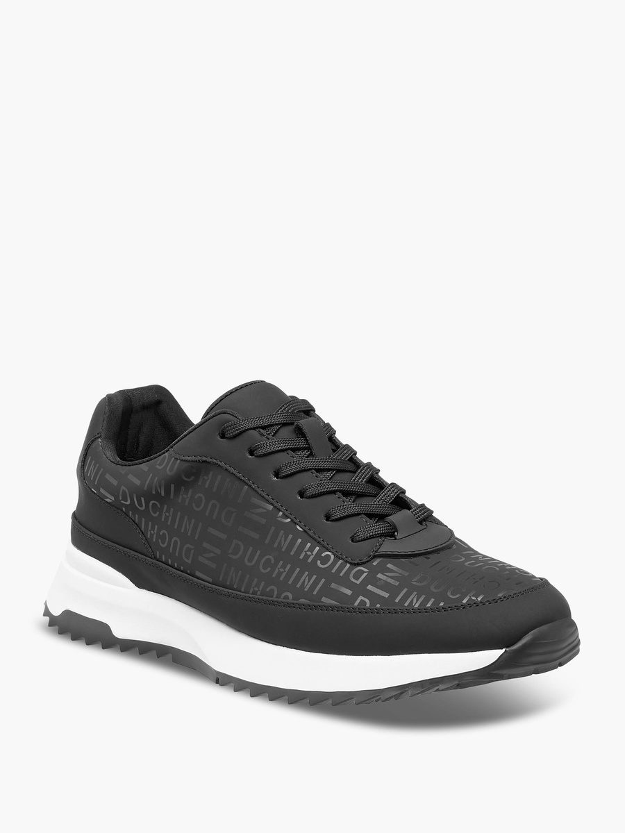 Men Monogram Print Lace-Up Sneakers