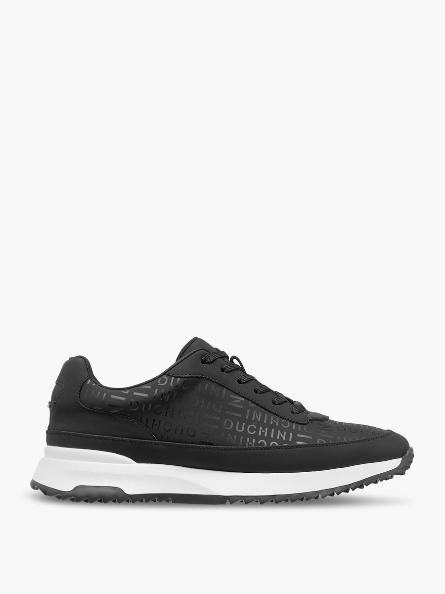 Men Monogram Print Lace-Up Sneakers