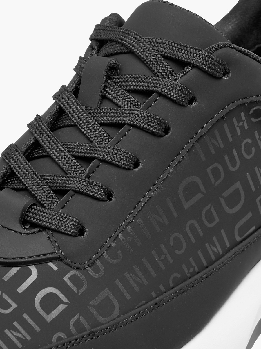 Men Monogram Print Lace-Up Sneakers