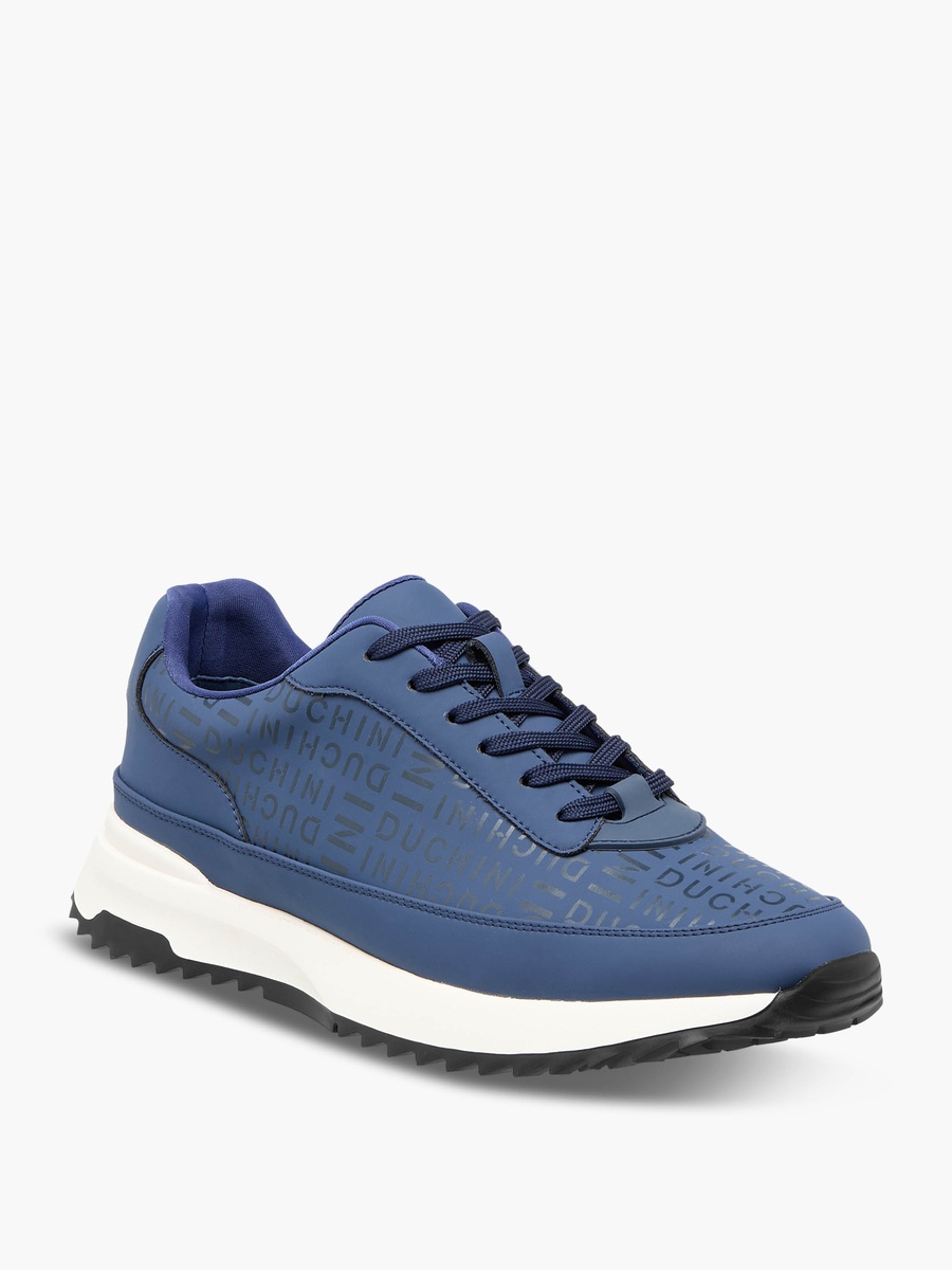 Men Monogram Print Lace-Up Sneakers