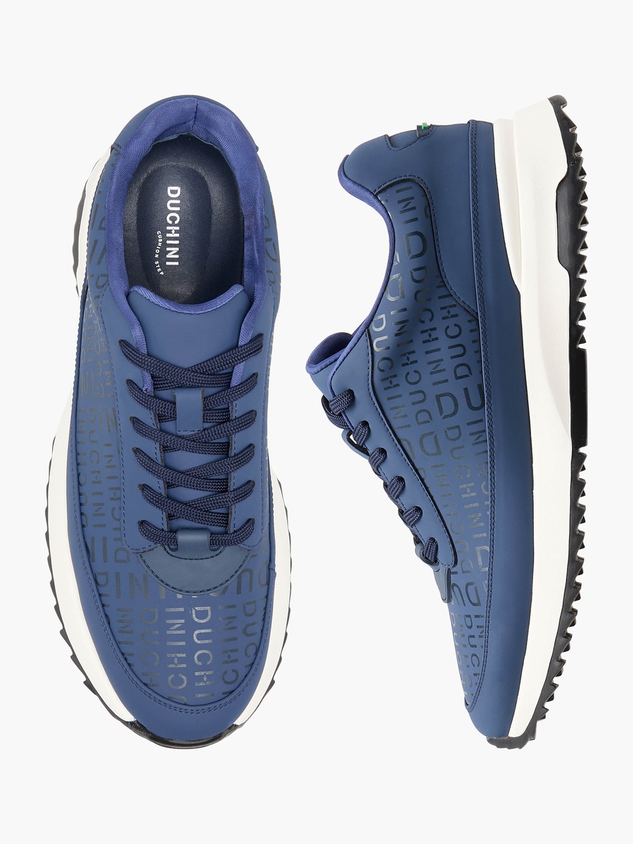 Men Monogram Print Lace-Up Sneakers
