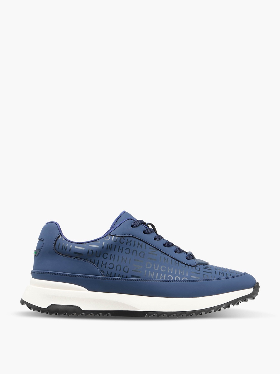 Men Monogram Print Lace-Up Sneakers