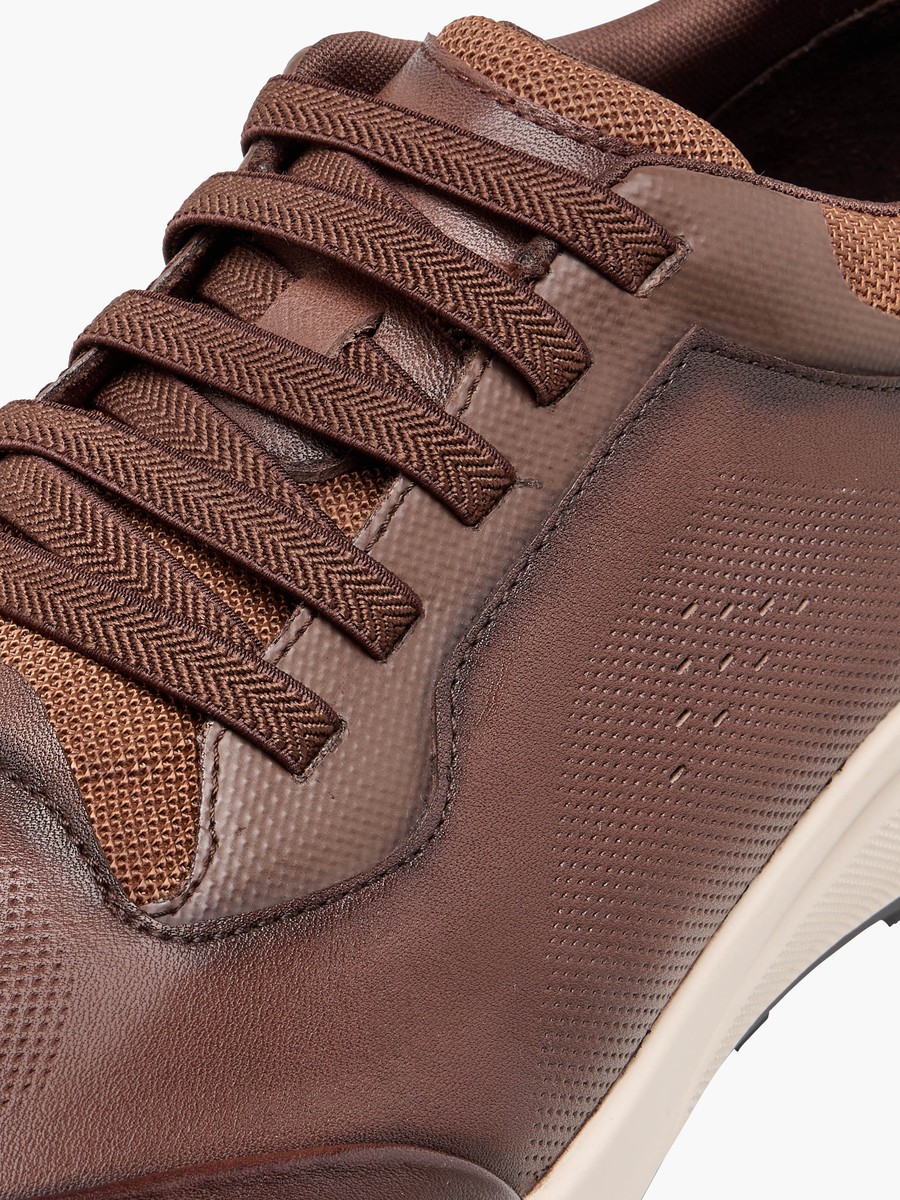 Men Perforated Leather Sneakers