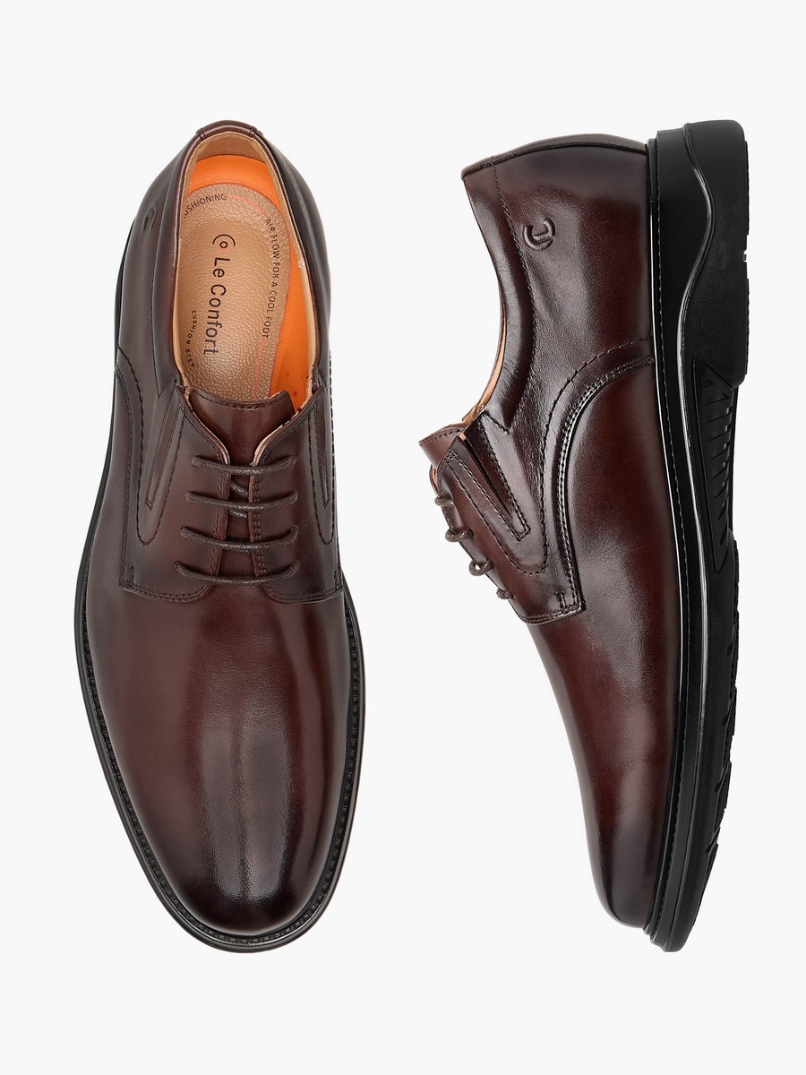 Men Lace-Up Leather Derby Shoes
