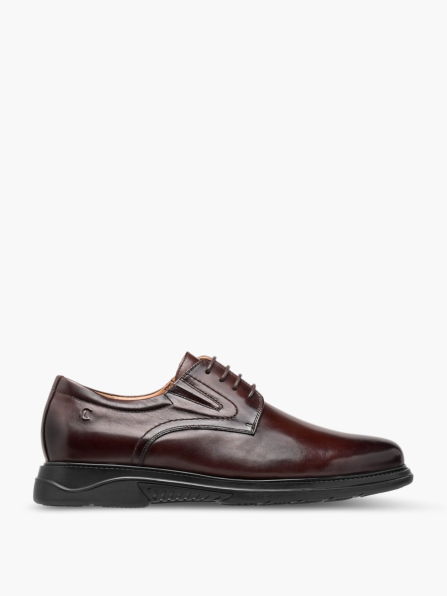 Men Lace-Up Leather Derby Shoes