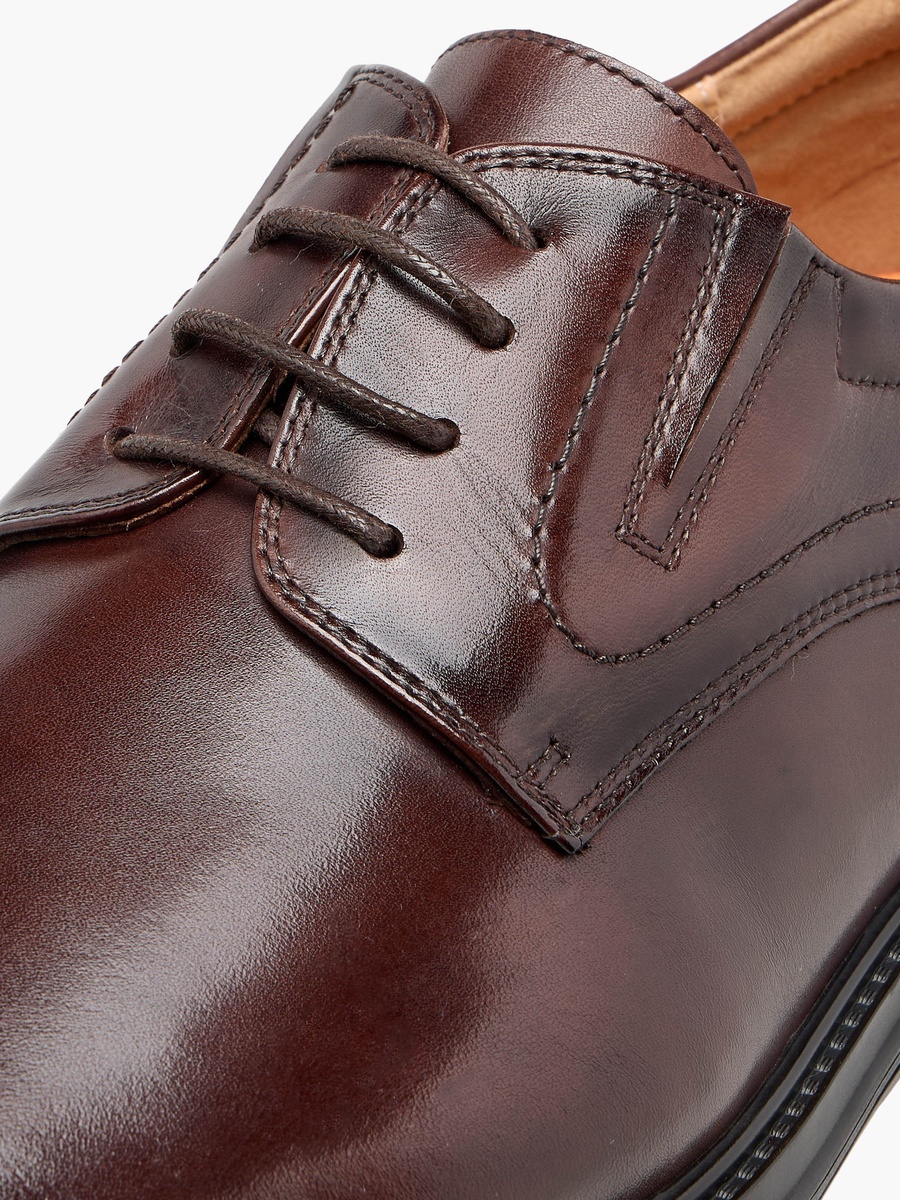Men Lace-Up Leather Derby Shoes