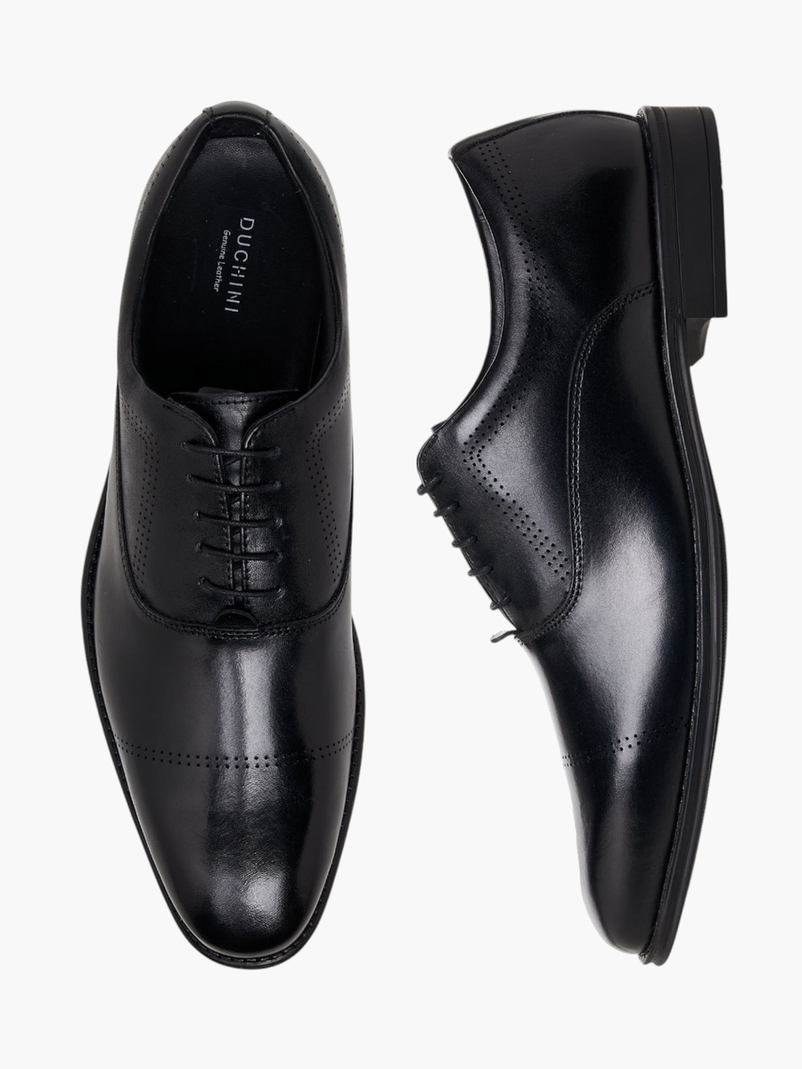Men Lace-Up Leather Derby Shoes