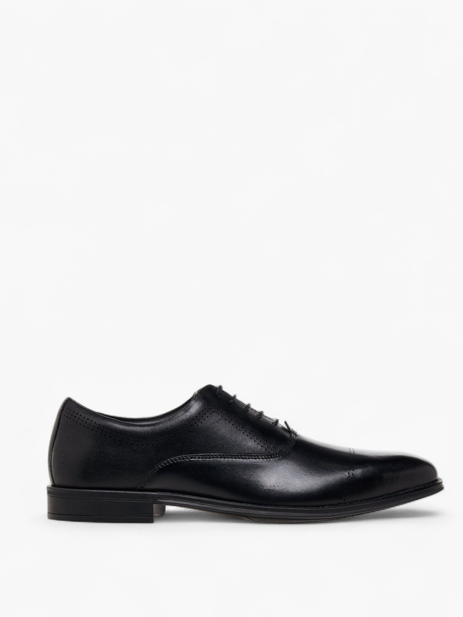 Men Lace-Up Leather Derby Shoes