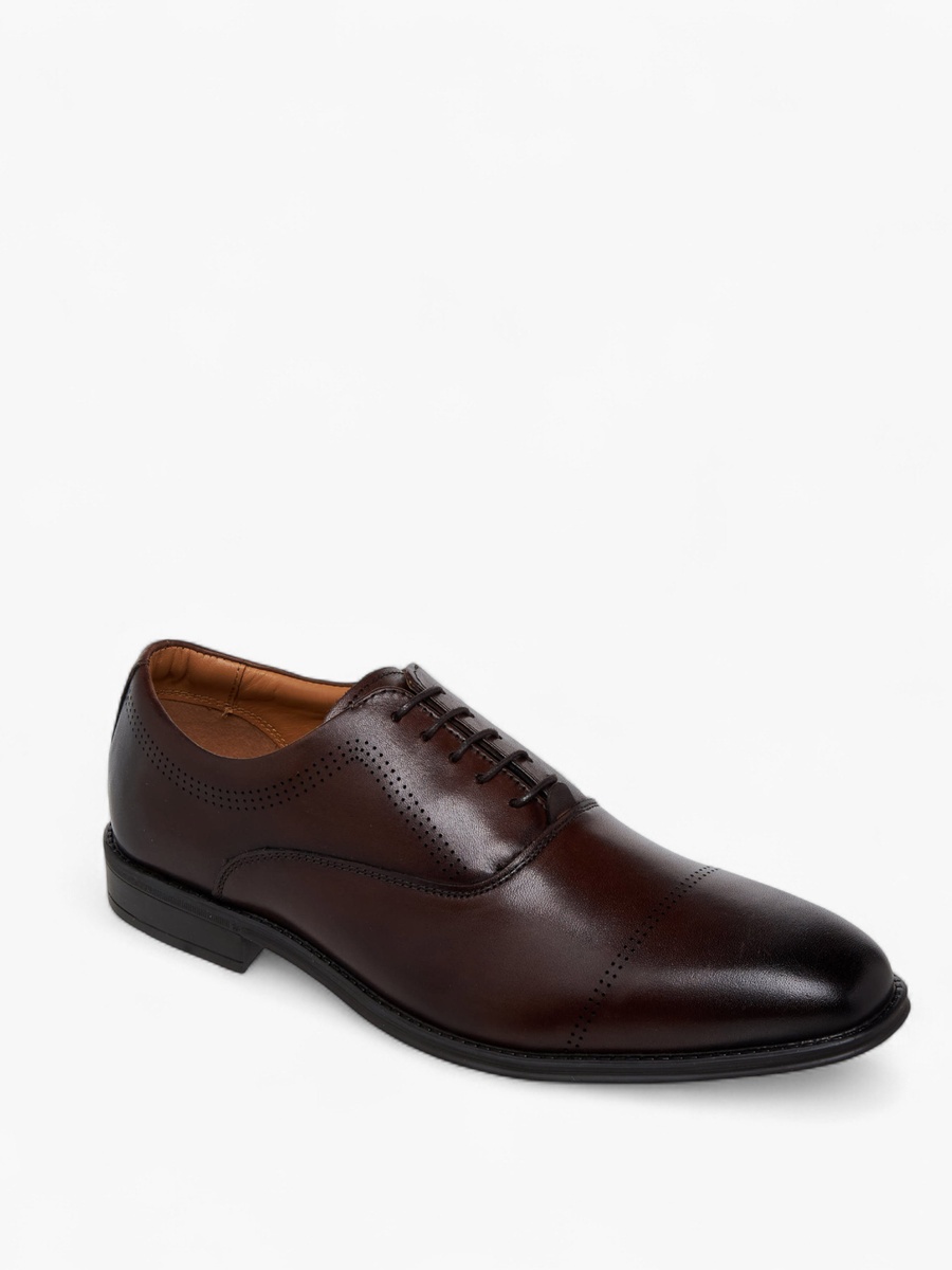 Men Lace-Up Leather Derby Shoes