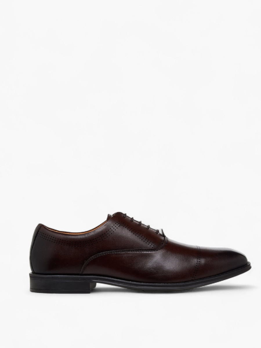 Men Lace-Up Leather Derby Shoes