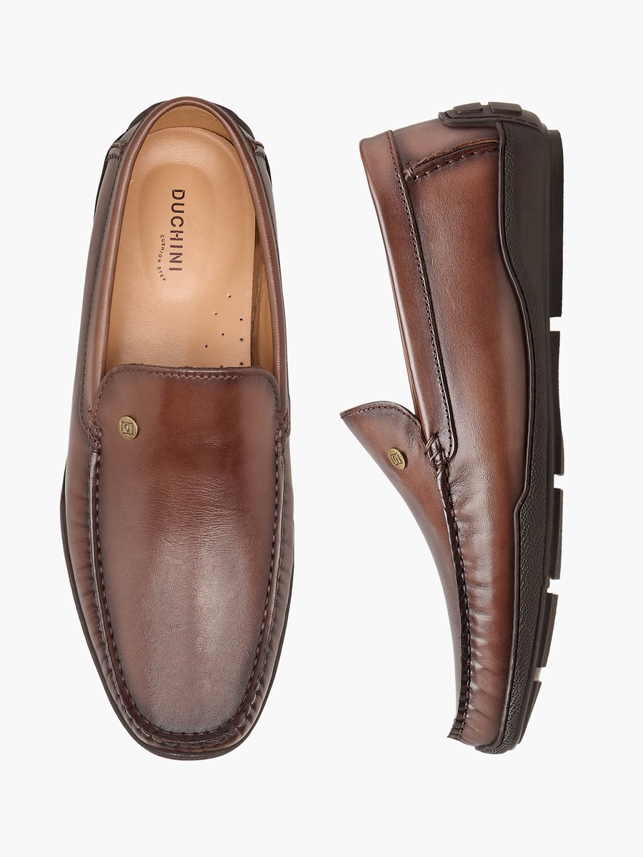 Men Slip-On Leather Moccasins