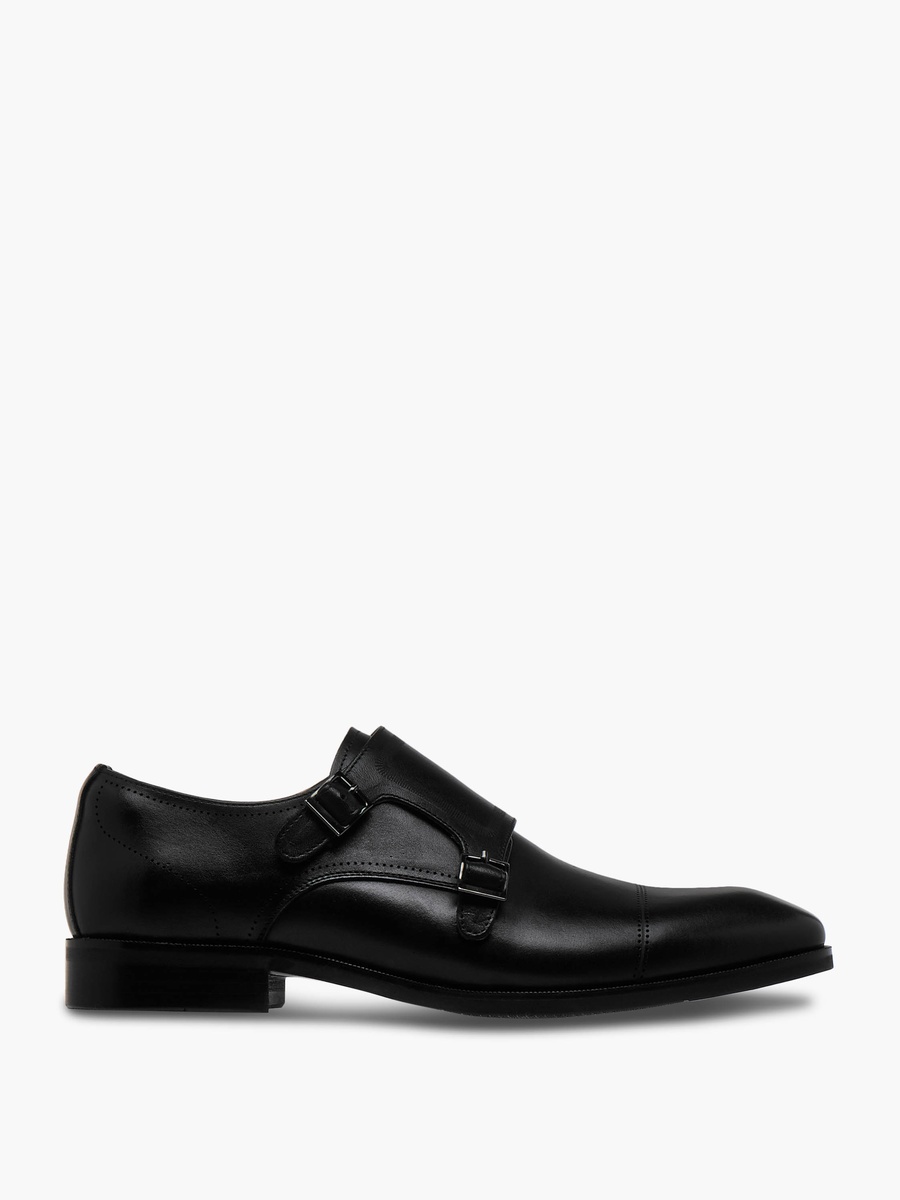 Men Slip-On Leather Monk Shoes