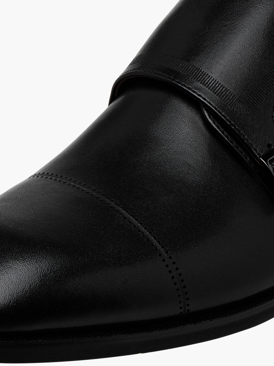 Men Slip-On Leather Monk Shoes
