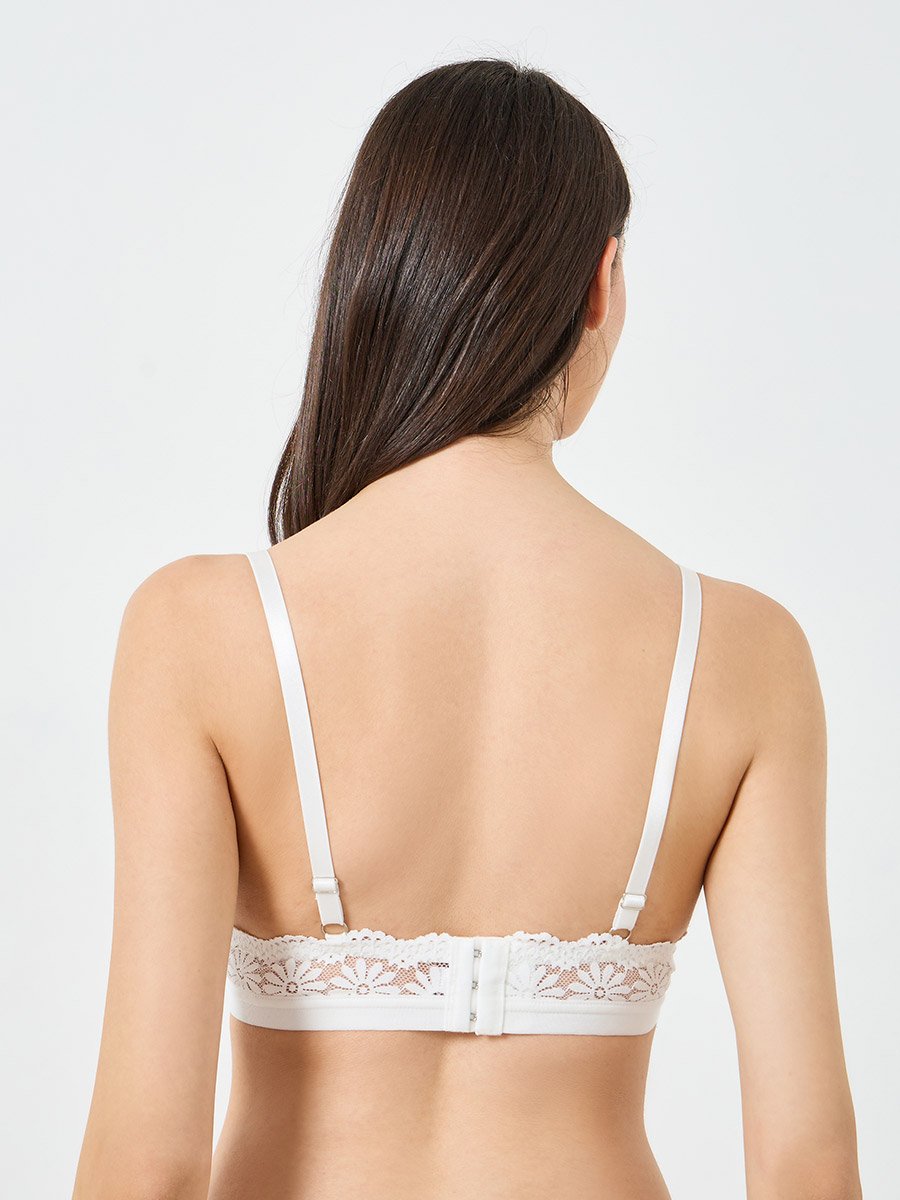 White Lace Padded Non Wired Bra