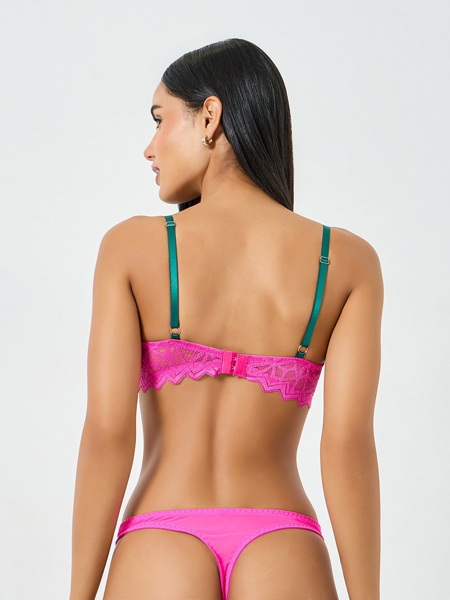 Lace Non Padded Wired Bra and Brief Set