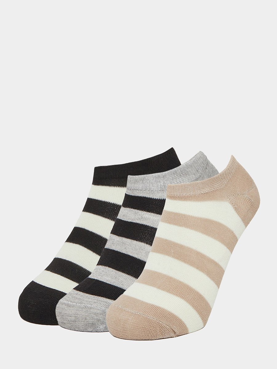 Pack of 3 - Striped Shoe Liner Socks