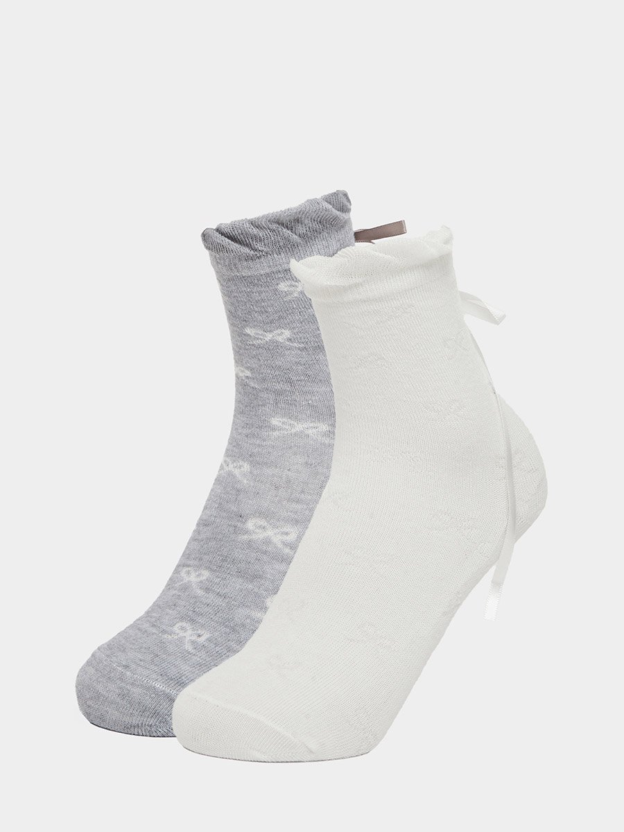 Pack of 2 - Ribbon Detail Socks