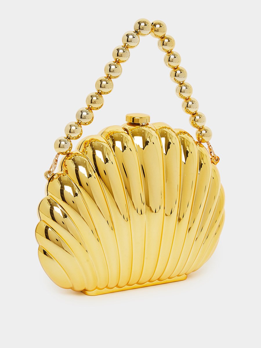 Golden Seashell Clutch Bag