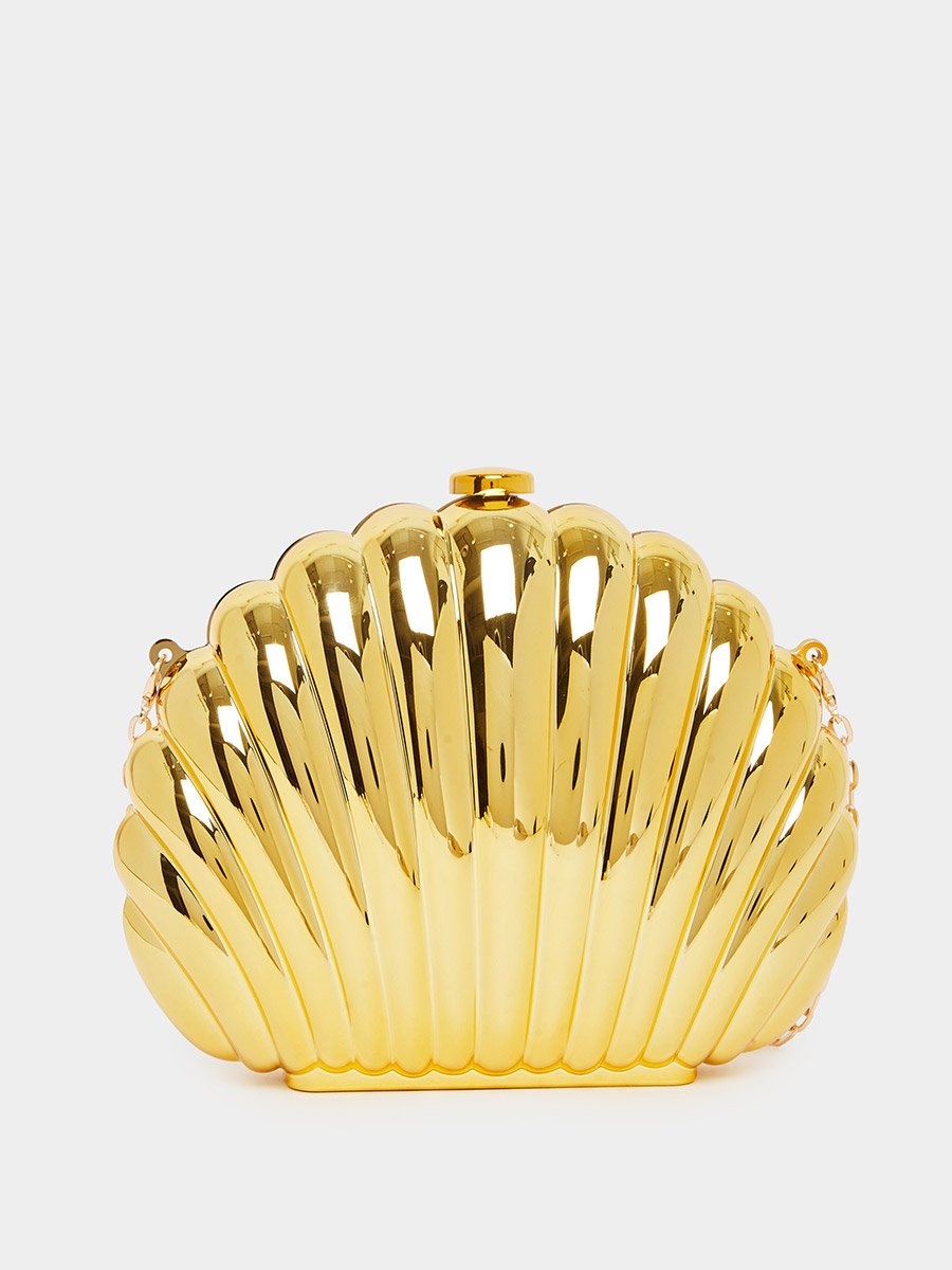 Golden Seashell Clutch Bag