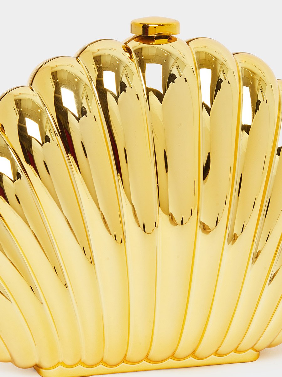Golden Seashell Clutch Bag