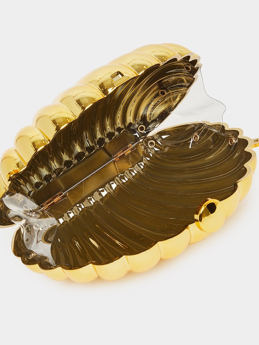 Golden Seashell Clutch Bag