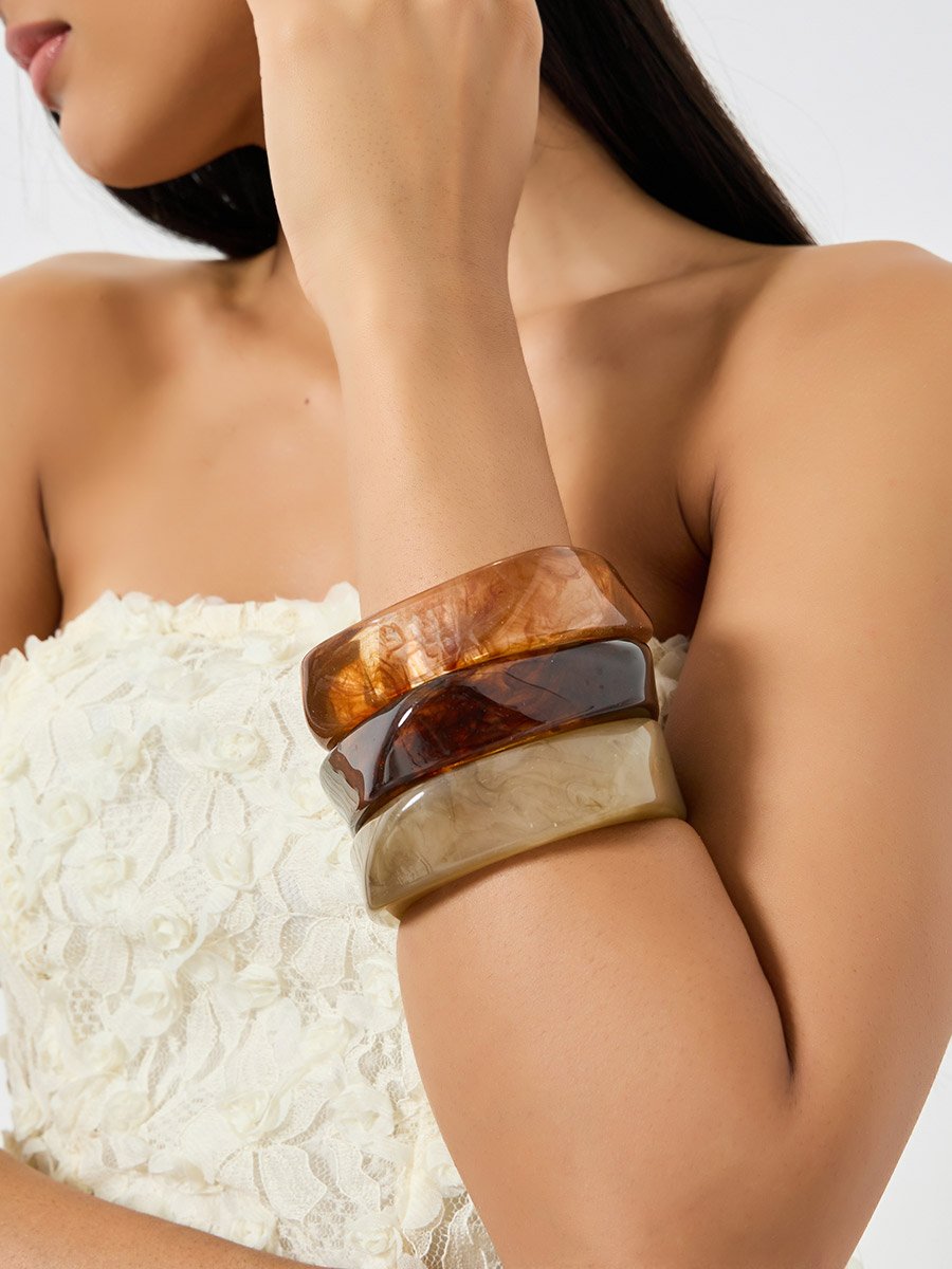 Pack of 3 - Resin Bangle Bracelet