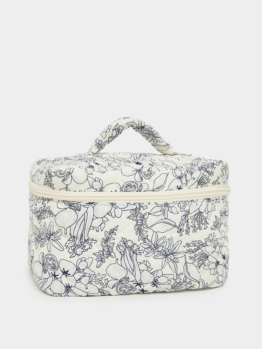 Floral Printed Quilted Wash Bag