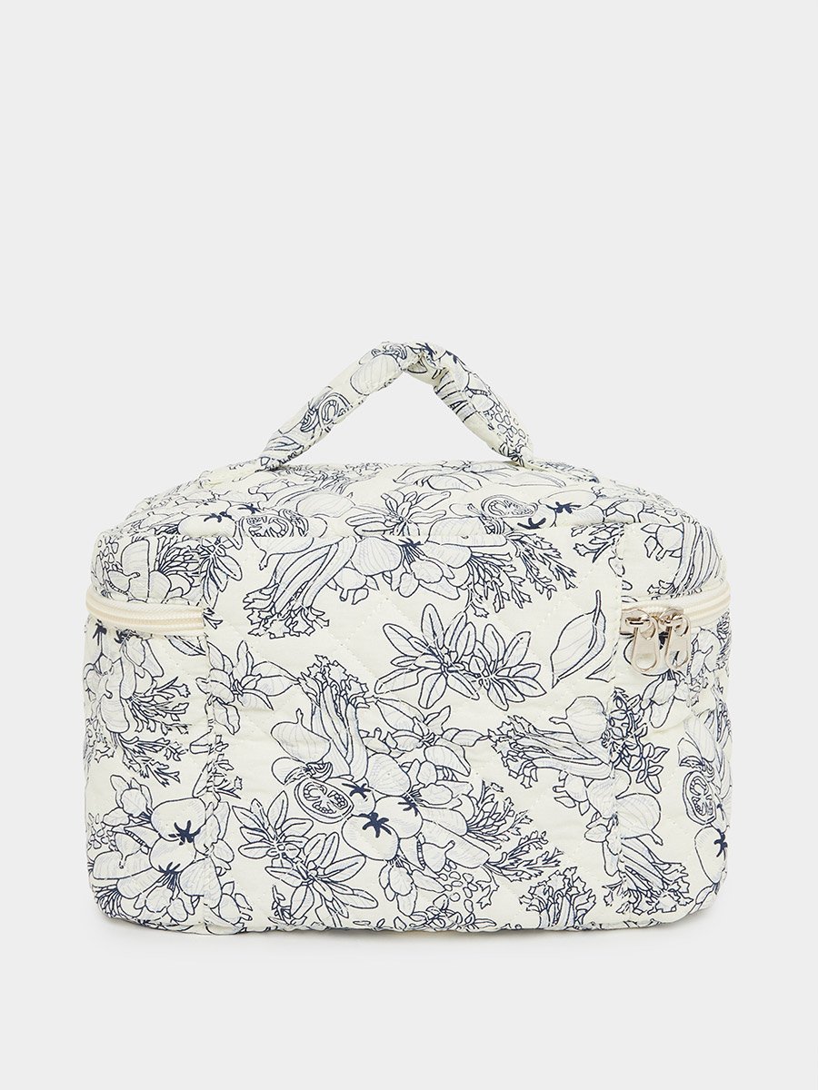 Floral Printed Quilted Wash Bag