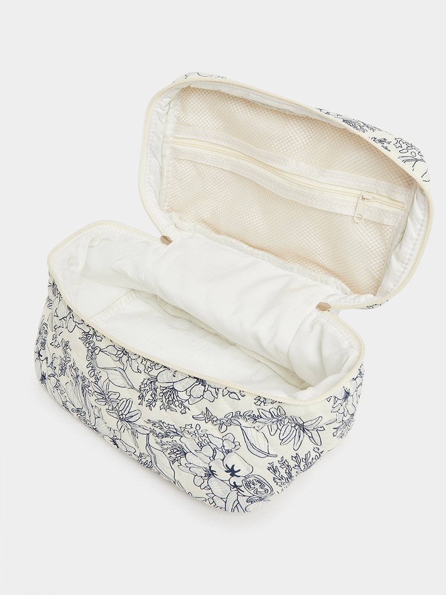 Floral Printed Quilted Wash Bag