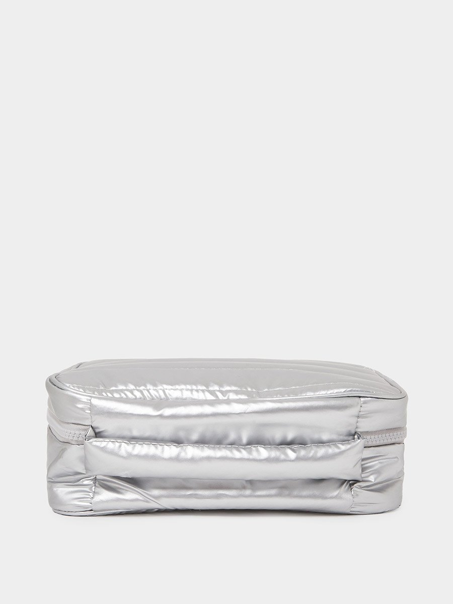 Silver Quilted Travel Wash Bag