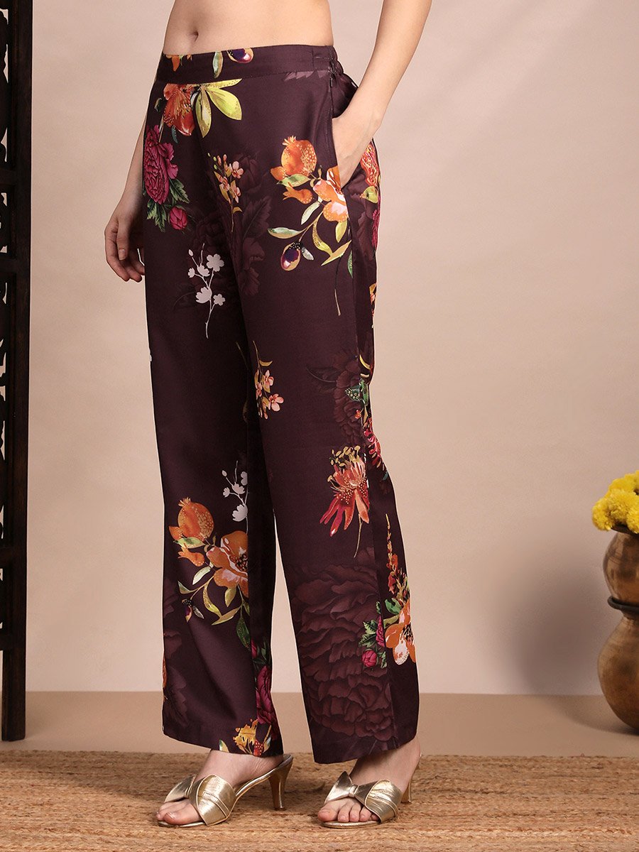 Women Floral Collared Shirt and Trousers Co-Ords