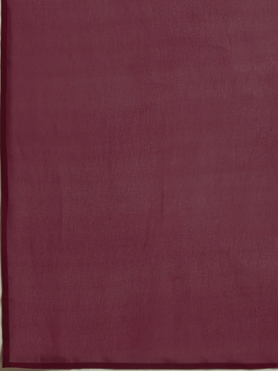Women Maroon Strappy Embroidered Maxi Dress