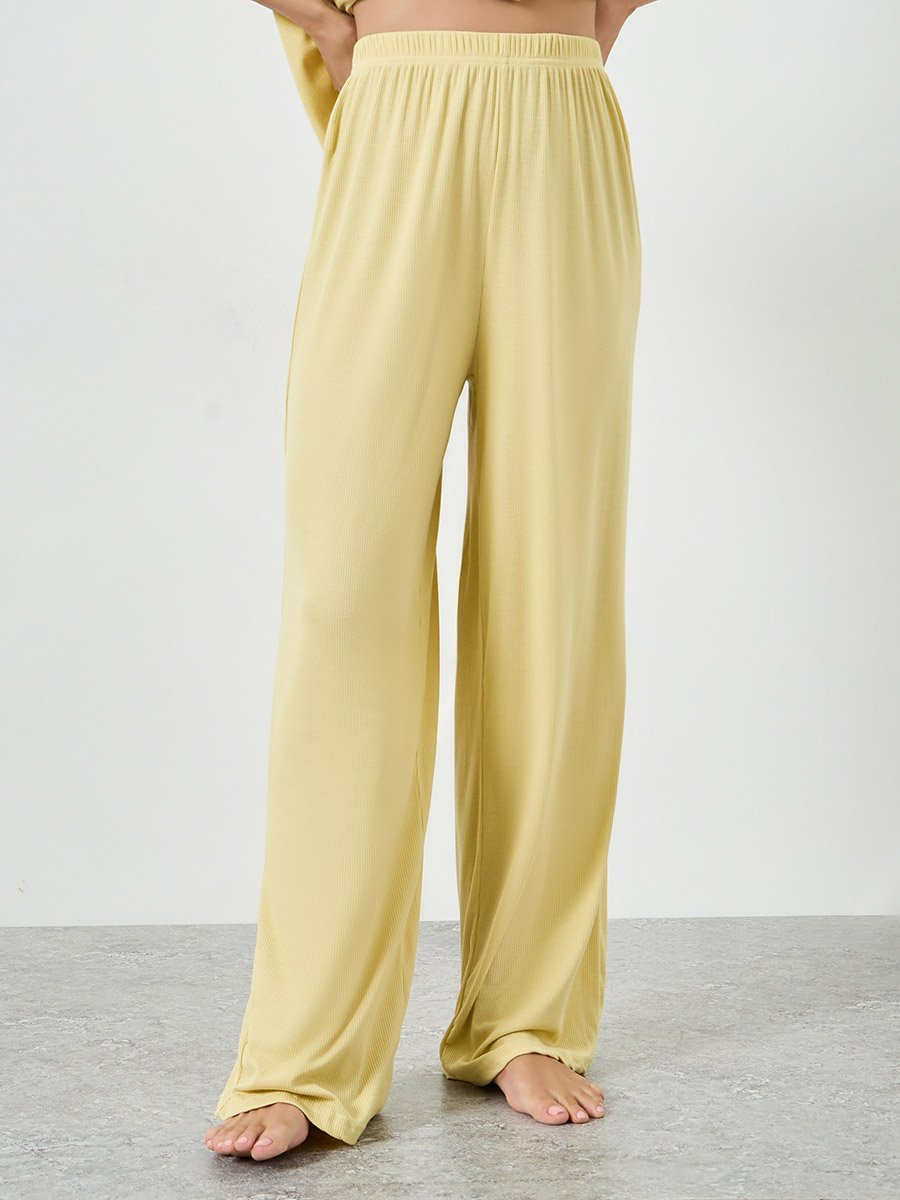 Supersoft Viscose Ribbed Buttoned Shirt and Pyjama Set