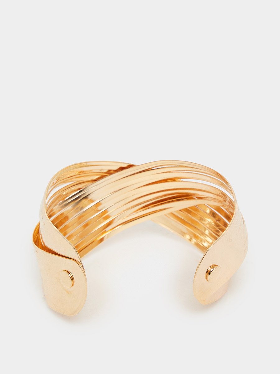 Textured Cross Cuff Bangle For Women at UAE | Styli