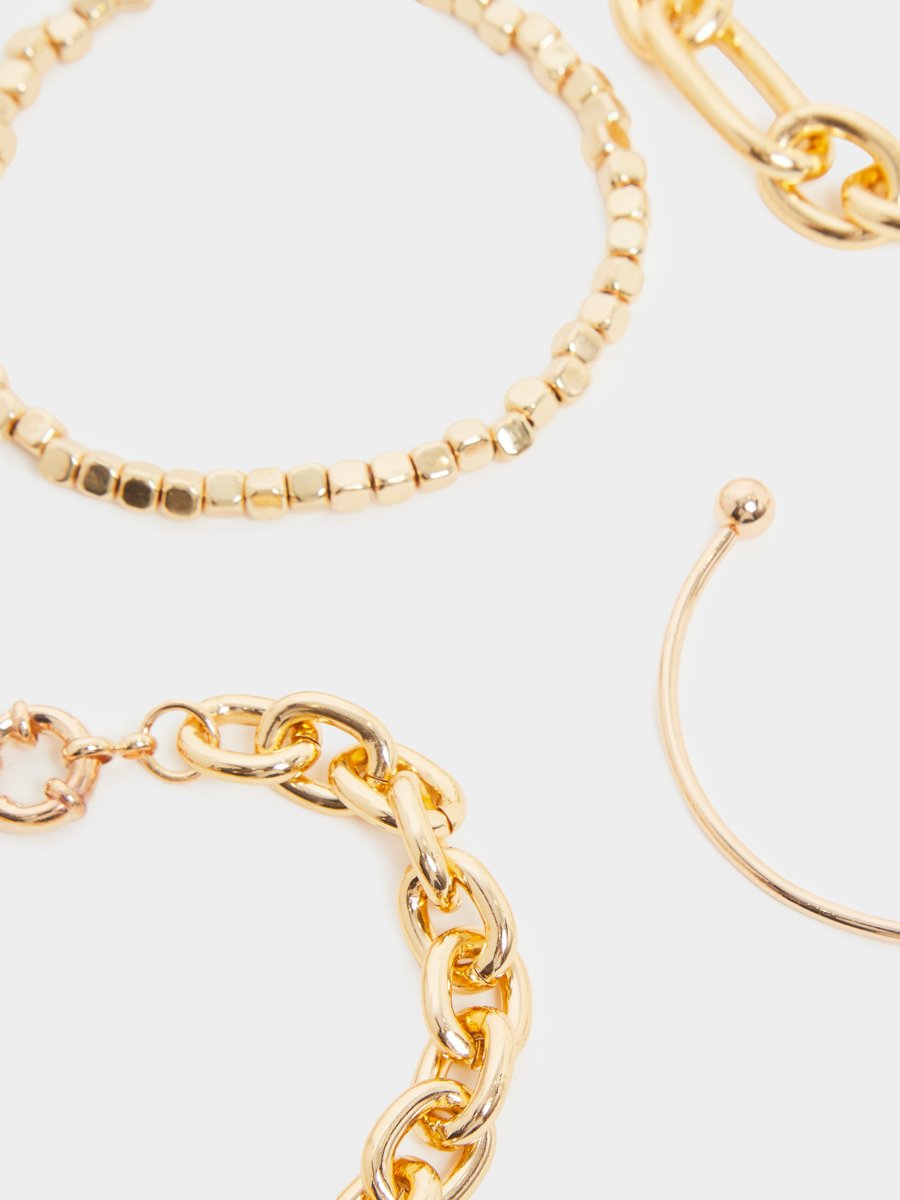 Pack of 5 - Gold Tone Chain Bracelet