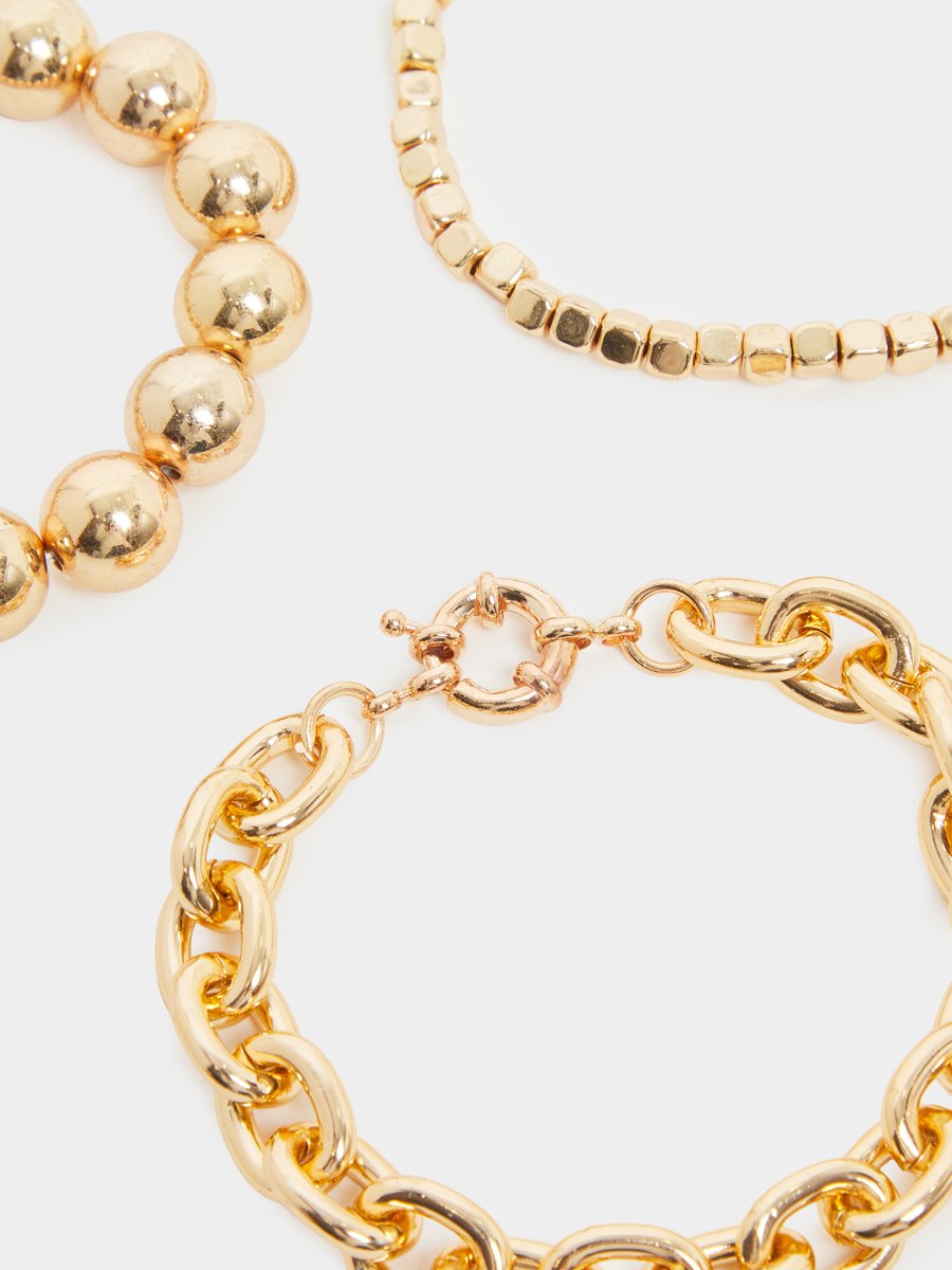 Pack of 5 - Gold Tone Chain Bracelet