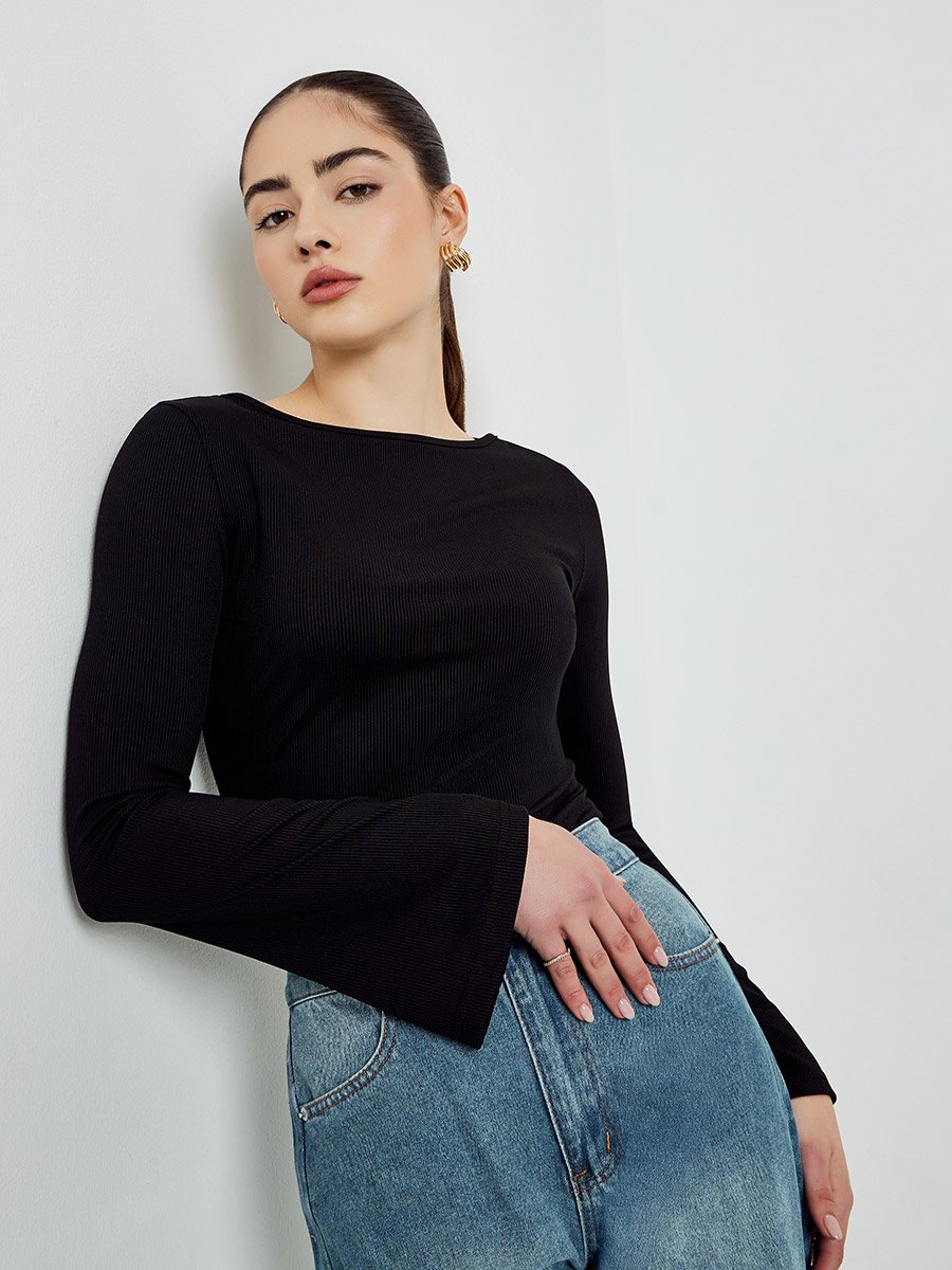 Pack of 2 - Bell Sleeves Knitted Top