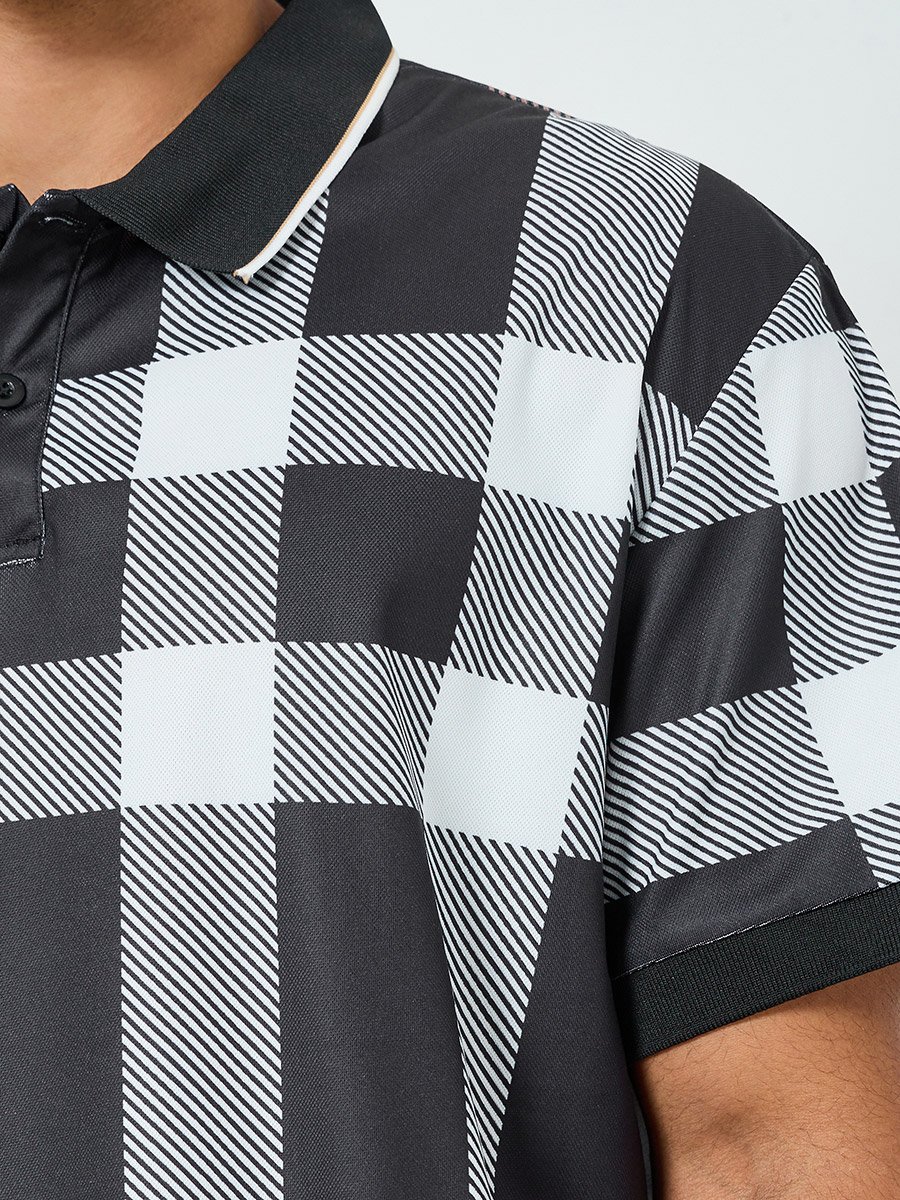 Men Checked Short Sleeve Polo