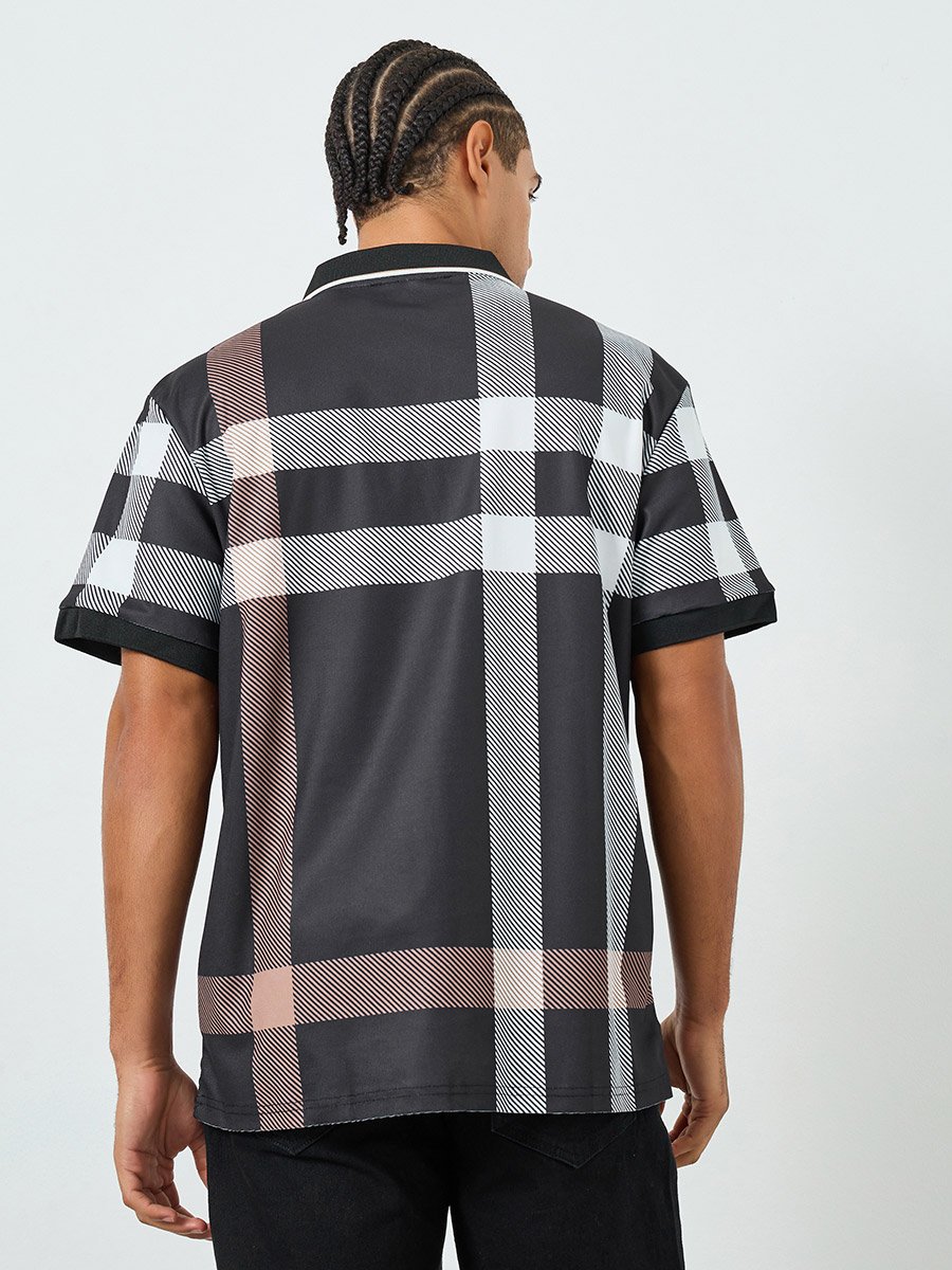 Men Checked Short Sleeve Polo