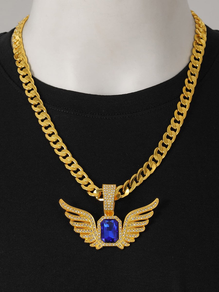 Men Wing Drop Embellished Necklace