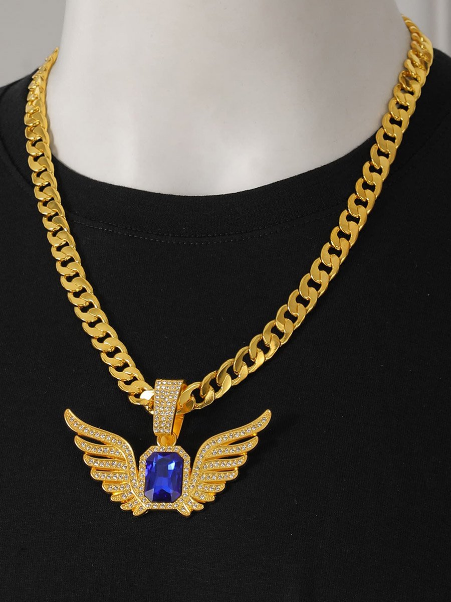 Men Wing Drop Embellished Necklace