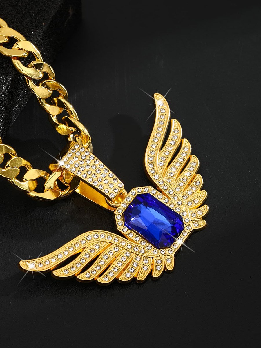 Men Wing Drop Embellished Necklace