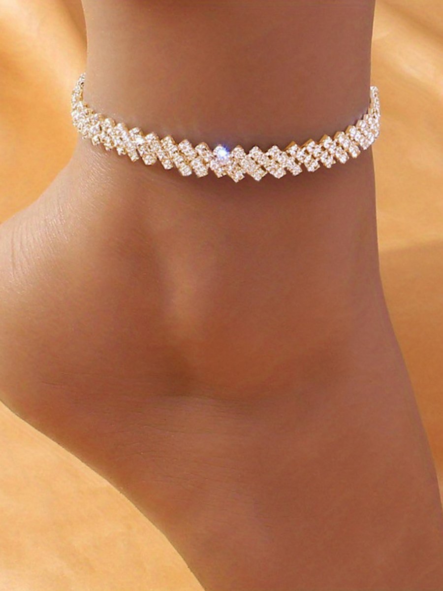 Women Gold Rhinestone Anklet