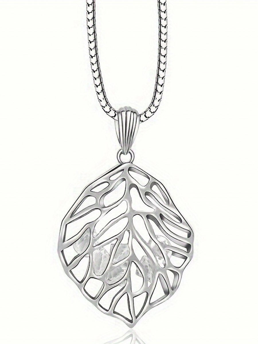 Women Silver Leaf Pendant Necklace